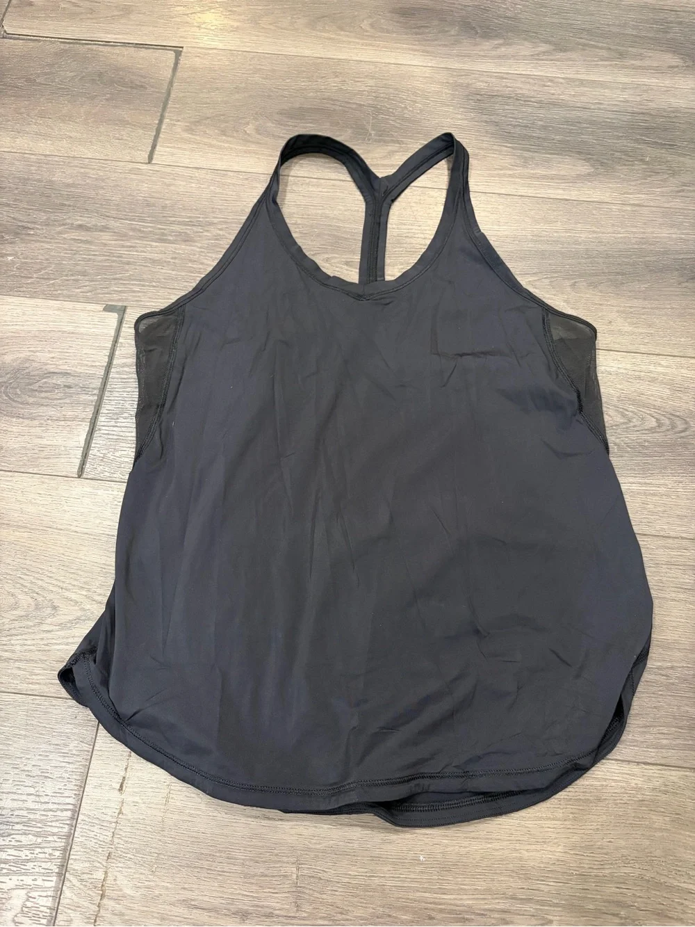 lululemon athletica Black Racerback Tank with Mesh Side Panels